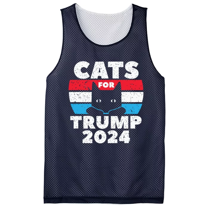 Cats For Trump 2024 Election Mesh Reversible Basketball Jersey Tank