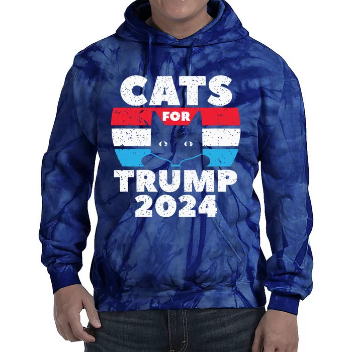 Cats For Trump 2024 Election Tie Dye Hoodie