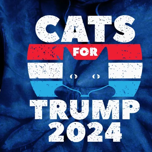 Cats For Trump 2024 Election Tie Dye Hoodie