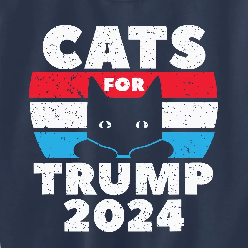 Cats For Trump 2024 Election Kids Sweatshirt