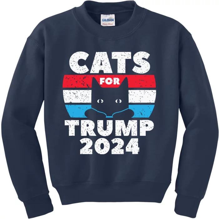 Cats For Trump 2024 Election Kids Sweatshirt