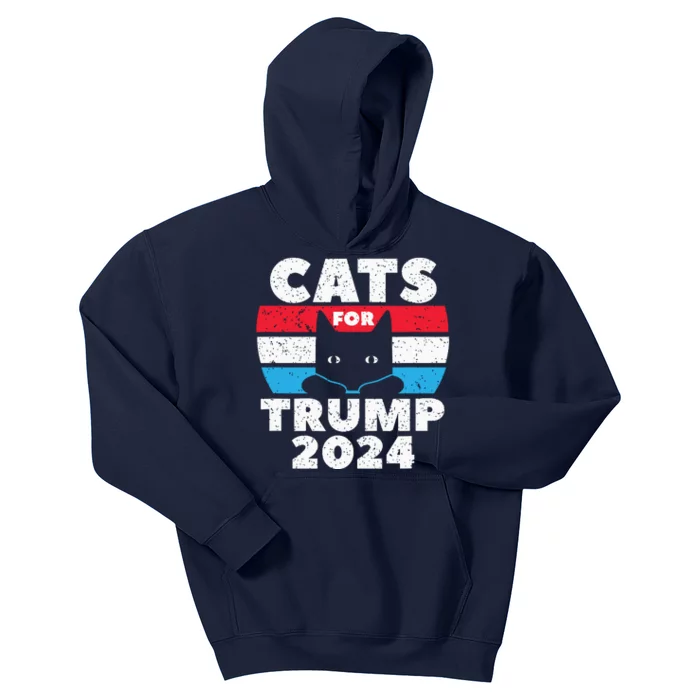 Cats For Trump 2024 Election Kids Hoodie