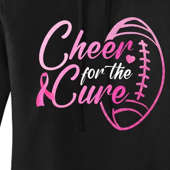 Cheer For The Cure Football Fan Breast Cancer Awareness Women's Pullover Hoodie