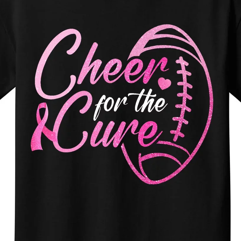 Cheer For The Cure Football Fan Breast Cancer Awareness Kids T-Shirt