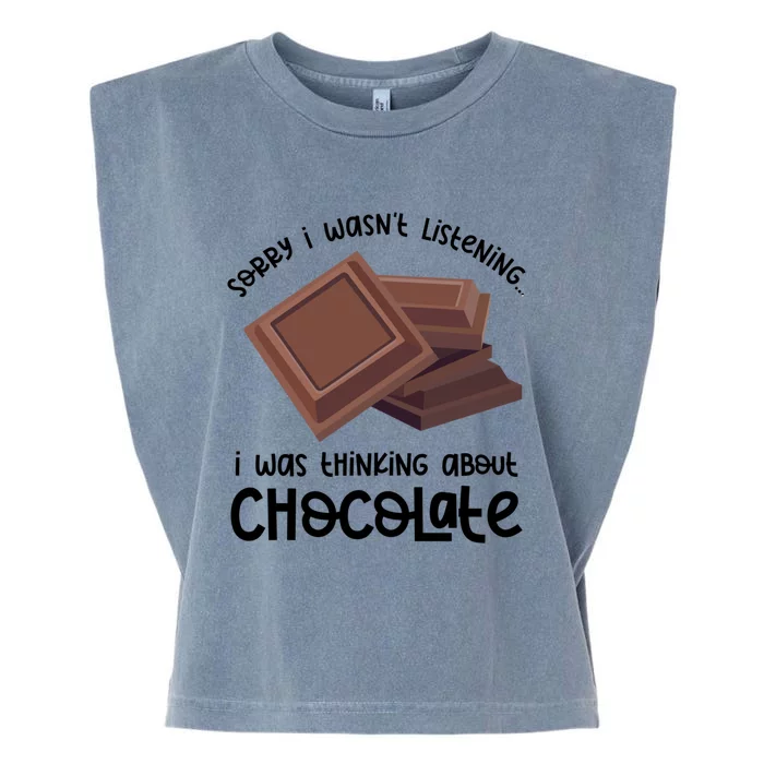 Cocoa Fan Thinking About Chocolate Funny Saying Gift Garment-Dyed Women's Muscle Tee