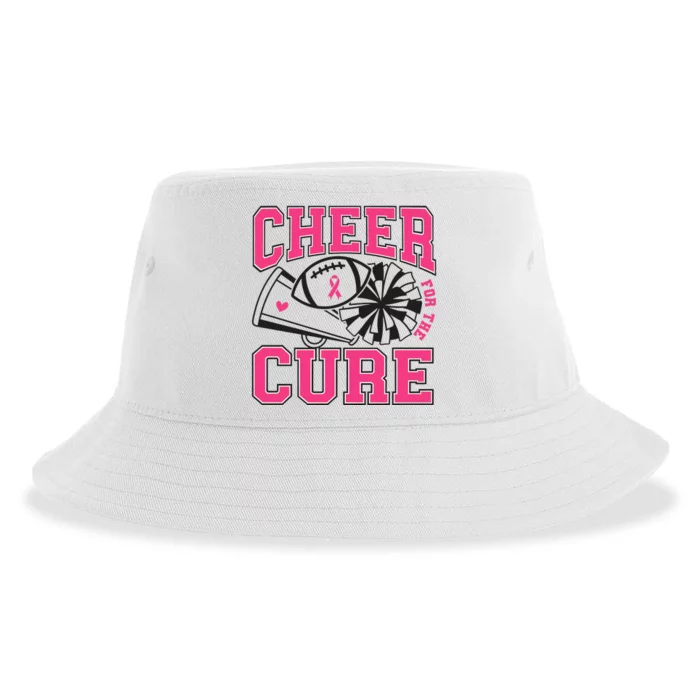 Cheer For The Cure Breast Cancer Football And Cheer Sustainable Bucket Hat