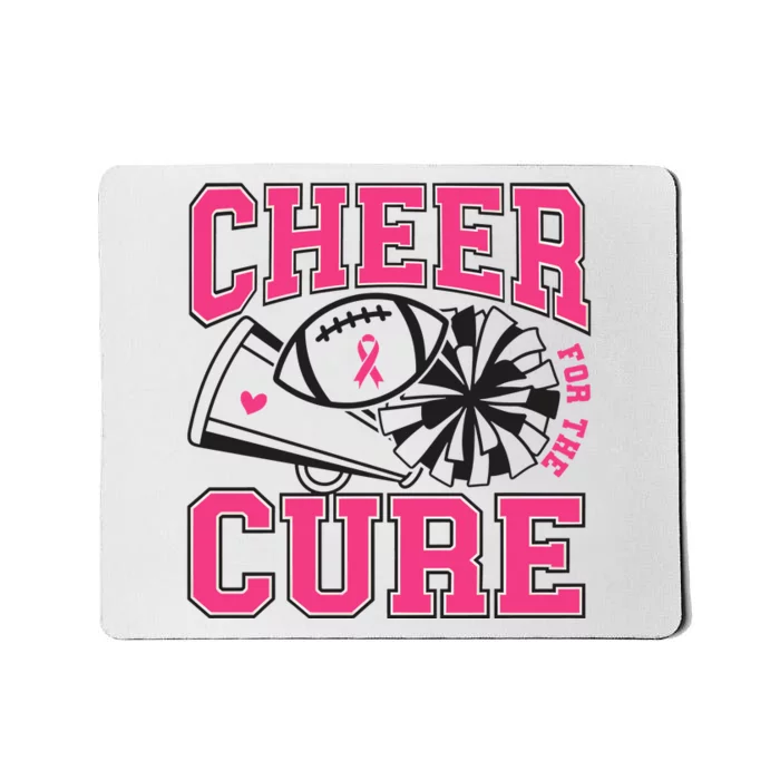 Cheer For The Cure Breast Cancer Football And Cheer Mousepad