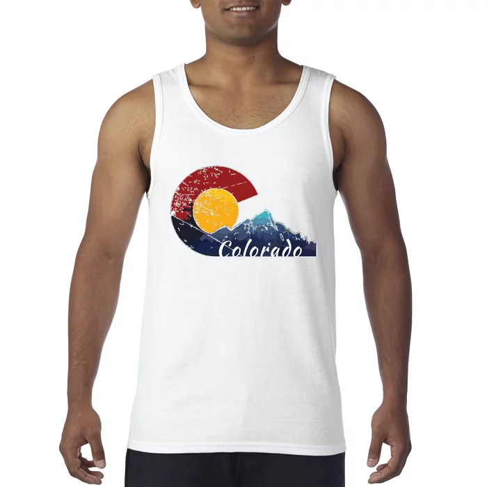 Colorado Flag Themed Mountain Scenery Colorado Tank Top