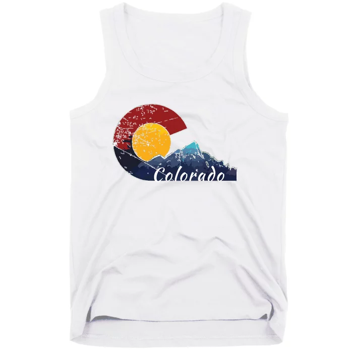 Colorado Flag Themed Mountain Scenery Colorado Tank Top