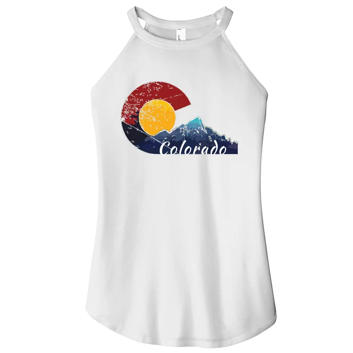 Colorado Flag Themed Mountain Scenery Colorado Women’s Perfect Tri Rocker Tank