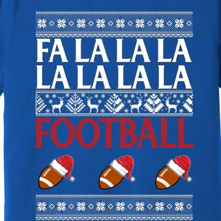 Christmas Football Ugly Sweater Santa Funny Xmas Party Gift Premium T-Shirt