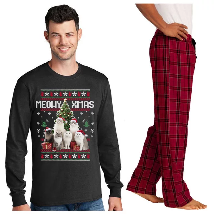 Cat Funny Ugly Christmas Long Sleeve Pajama Set