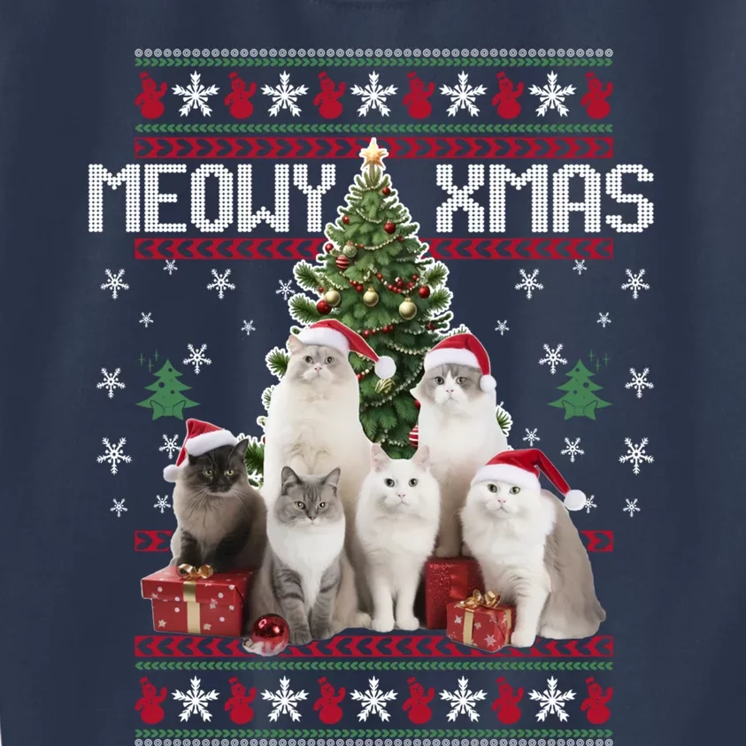 Cat Funny Ugly Christmas Kids Sweatshirt