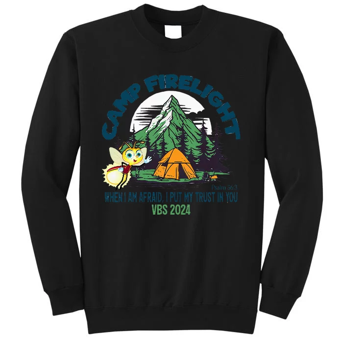 Camp Firelight Vbs Camp Vacation Bible School Firework 2024 Tall Sweatshirt