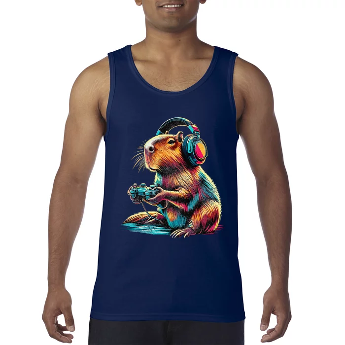 Capybara Funny Video Games Capybara Tank Top