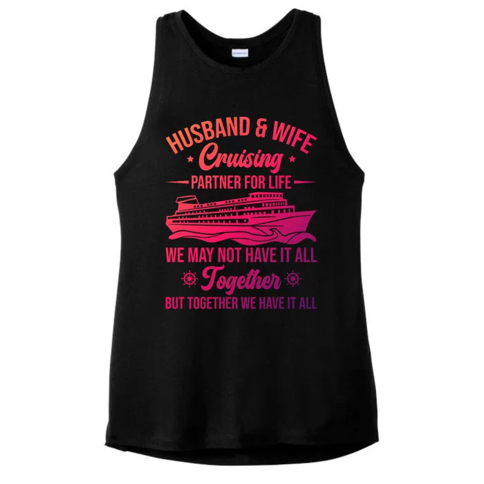 Cruising Family Vacation Husband Wife Cruising Partner Gift Ladies Tri-Blend Wicking Tank