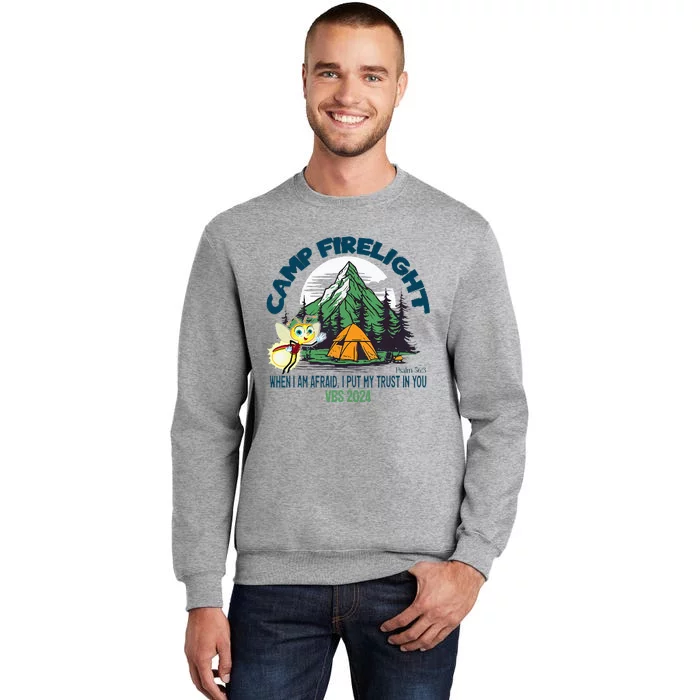 Camp Firelight Vbs Camp Vacation Bible School Firework 2024 Tall Sweatshirt