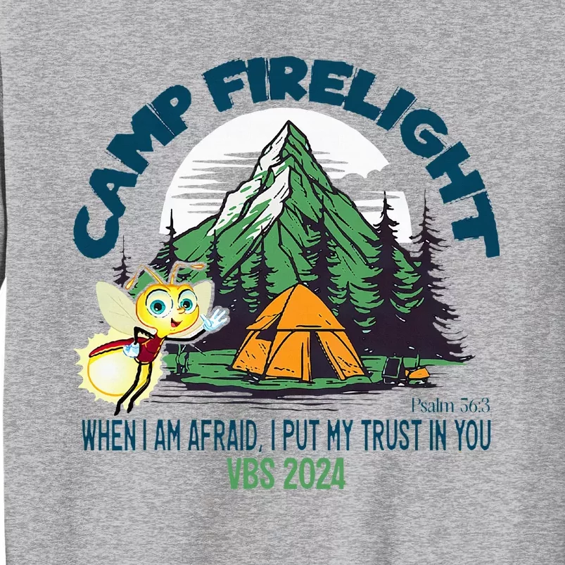 Camp Firelight Vbs Camp Vacation Bible School Firework 2024 Tall Sweatshirt