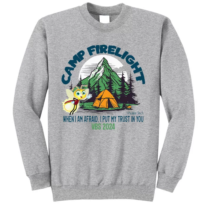 Camp Firelight Vbs Camp Vacation Bible School Firework 2024 Tall Sweatshirt