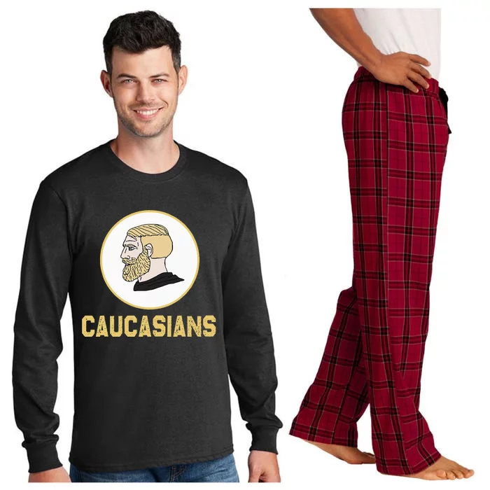 Caucasians Funny Vintage Caucasians Pride Long Sleeve Pajama Set