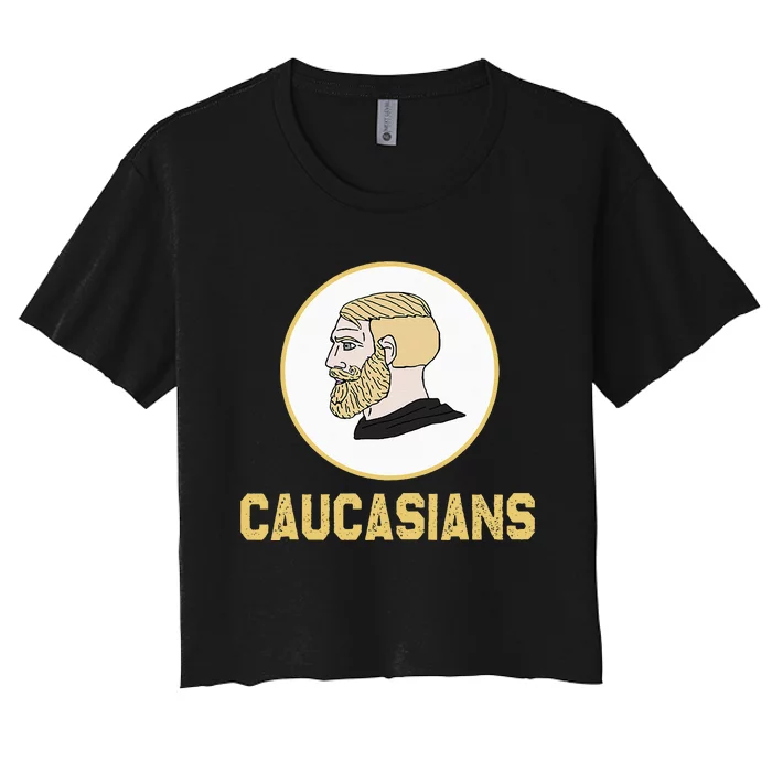 Caucasians Funny Vintage Caucasians Pride Women's Crop Top Tee