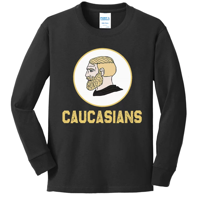 Caucasians Funny Vintage Caucasians Pride Kids Long Sleeve Shirt