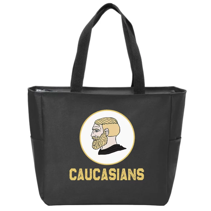 Caucasians Funny Vintage Caucasians Pride Zip Tote Bag