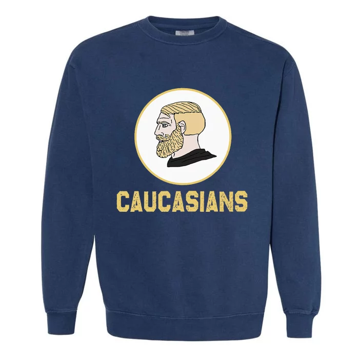 Caucasians Funny Vintage Caucasians Pride Garment-Dyed Sweatshirt