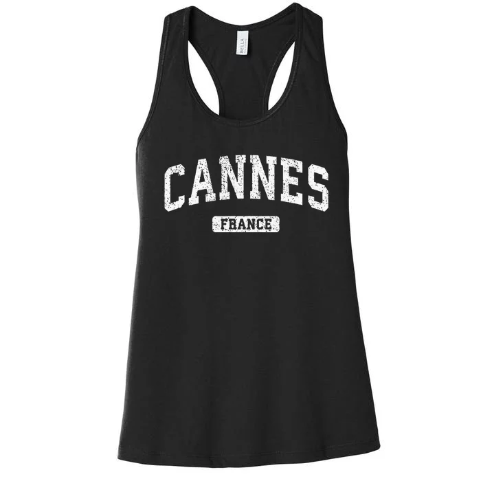 Cannes France Vintage Sports Design Women's Racerback Tank