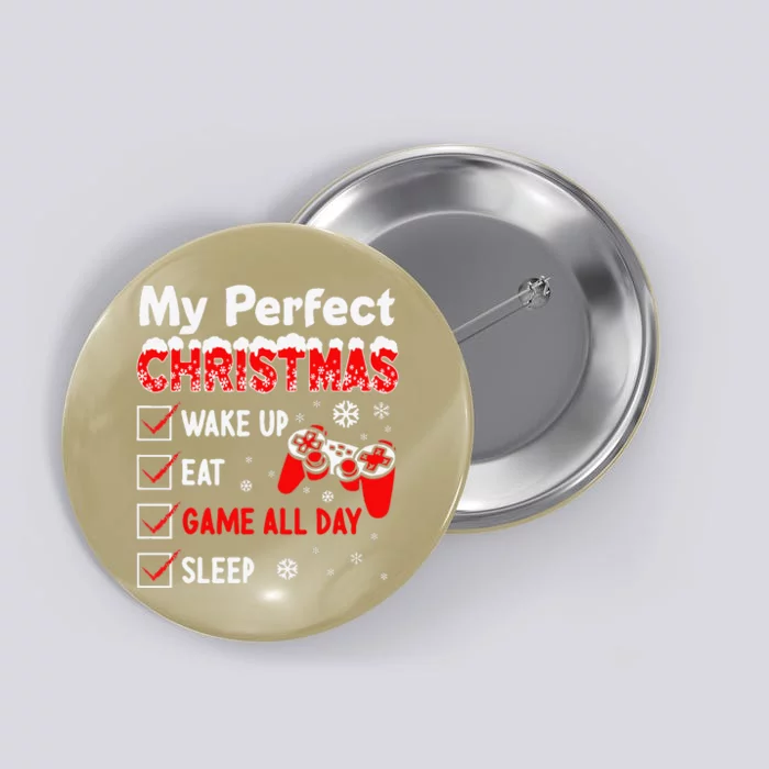 Christmas Funny Video Gamer My Perfect Christmas Button