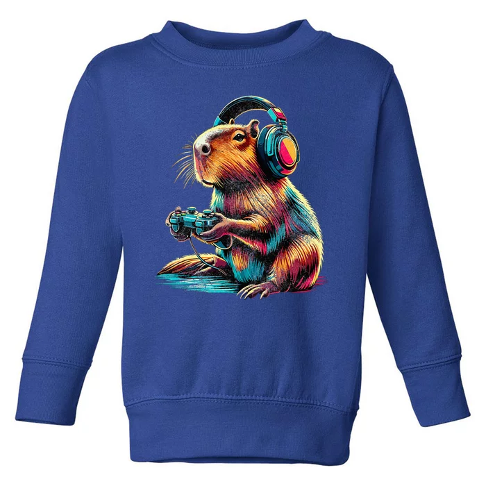 Capybara Funny Video Games Capybara Toddler Sweatshirt