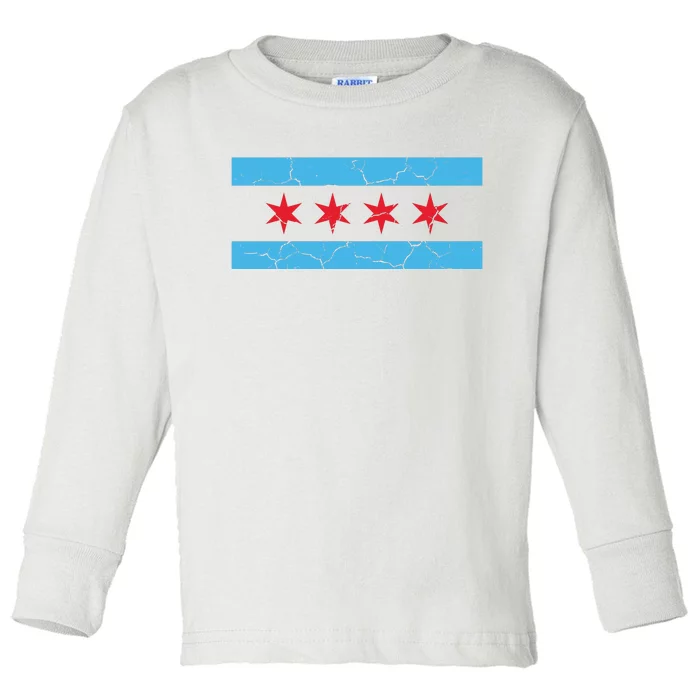 Chicago Flag Vintage Toddler Long Sleeve Shirt