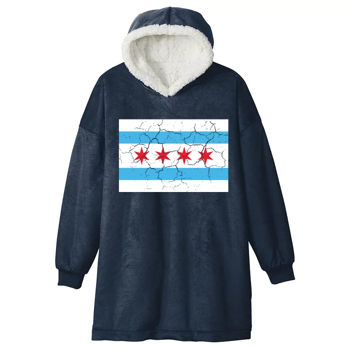 Chicago Flag Vintage Hooded Wearable Blanket