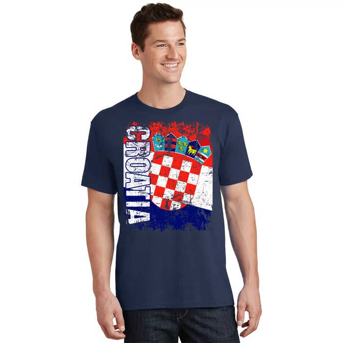 CROATIA Flag Vintage Distressed CROATIA T-Shirt