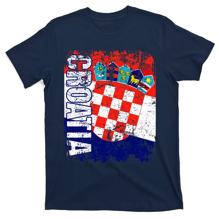 CROATIA Flag Vintage Distressed CROATIA T-Shirt