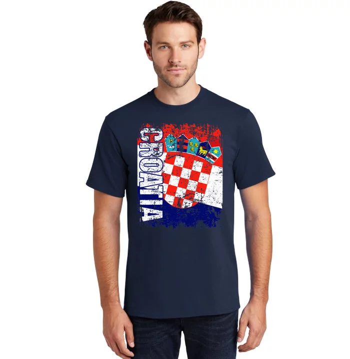 CROATIA Flag Vintage Distressed CROATIA Tall T-Shirt