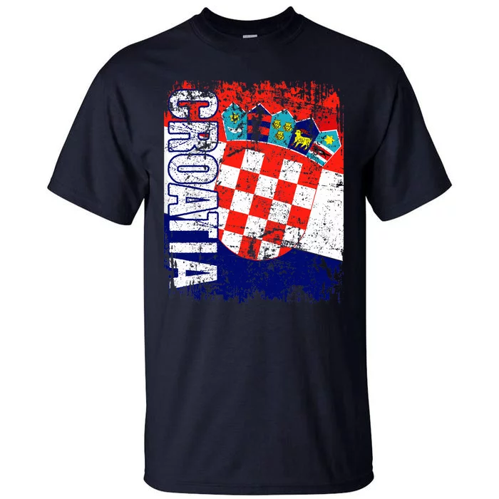 CROATIA Flag Vintage Distressed CROATIA Tall T-Shirt