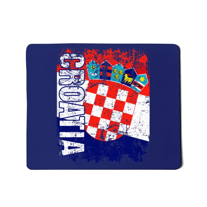 CROATIA Flag Vintage Distressed CROATIA Mousepad