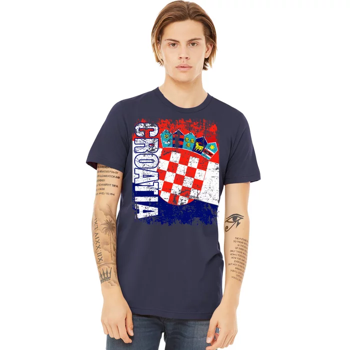 CROATIA Flag Vintage Distressed CROATIA Premium T-Shirt