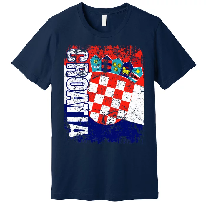 CROATIA Flag Vintage Distressed CROATIA Premium T-Shirt