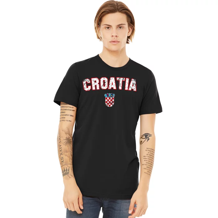 Croatia Flag Vintage Premium T-Shirt