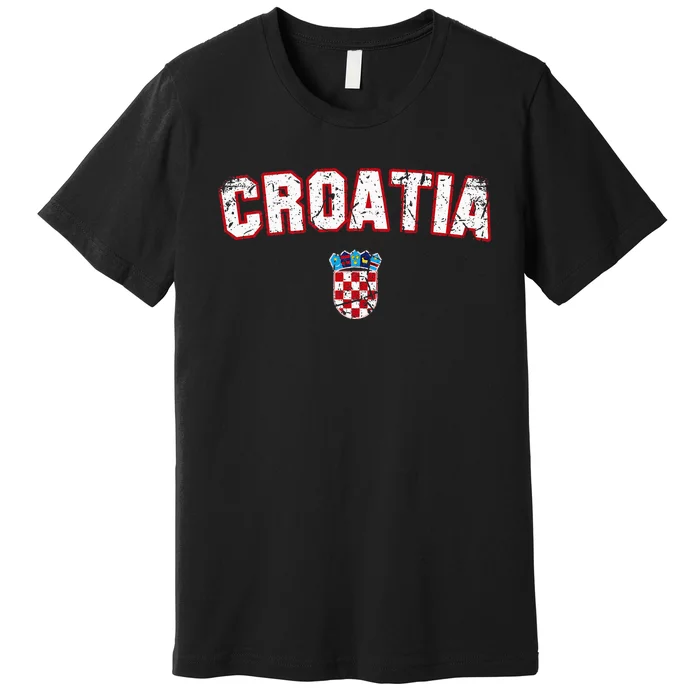 Croatia Flag Vintage Premium T-Shirt