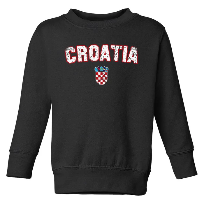 Croatia Flag Vintage Toddler Sweatshirt