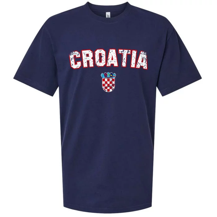 Croatia Flag Vintage Sueded Cloud Jersey T-Shirt