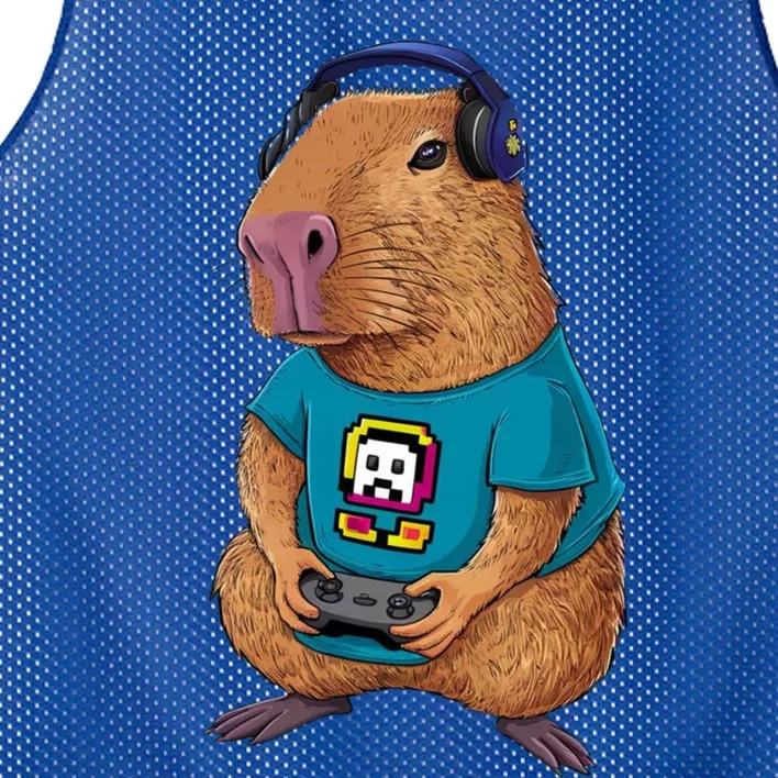 Capybara Funny Video Games Capybara Great Gift Mesh Reversible Basketball Jersey Tank