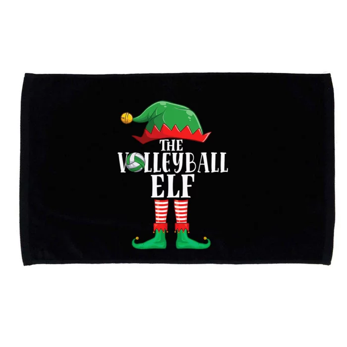 Christmas Funny Volleyball ELF Xmas Pajama Matching Family Microfiber Hand Towel