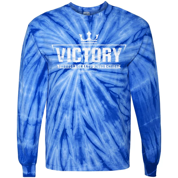 Christian Forns Victory In Jesus Tie-Dye Long Sleeve Shirt