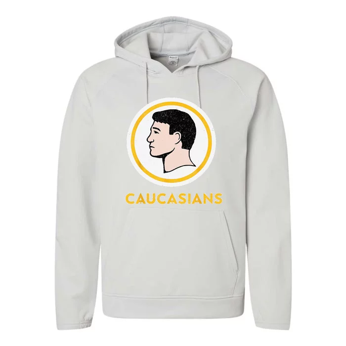 Caucasians Funny Vintage Caucasians Pride Performance Fleece Hoodie