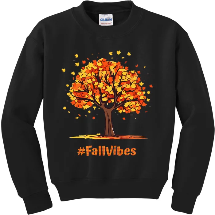 Cute Fall VibesAutumn Season Holiday Thanksgiving Retro Kids Sweatshirt