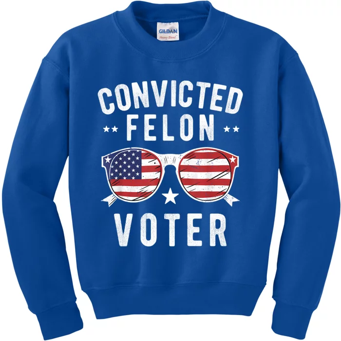 Convicted Felon Voter Pro Trump 2024 Voting Convicted Felon Gift Kids Sweatshirt